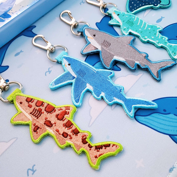 Elasmobranchs! Embroidered Keychains