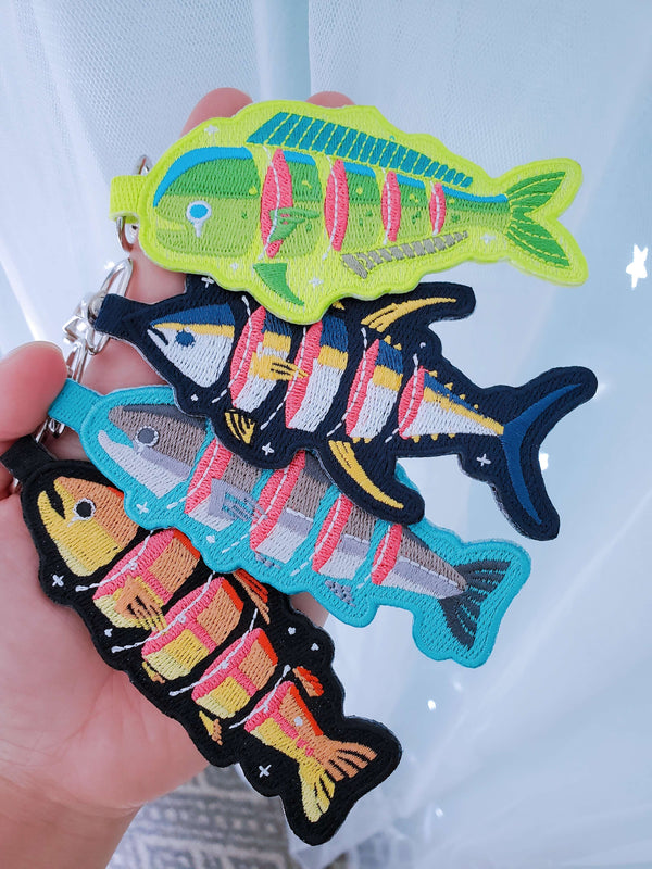 Eat Sustainably! Embroidered Keychains