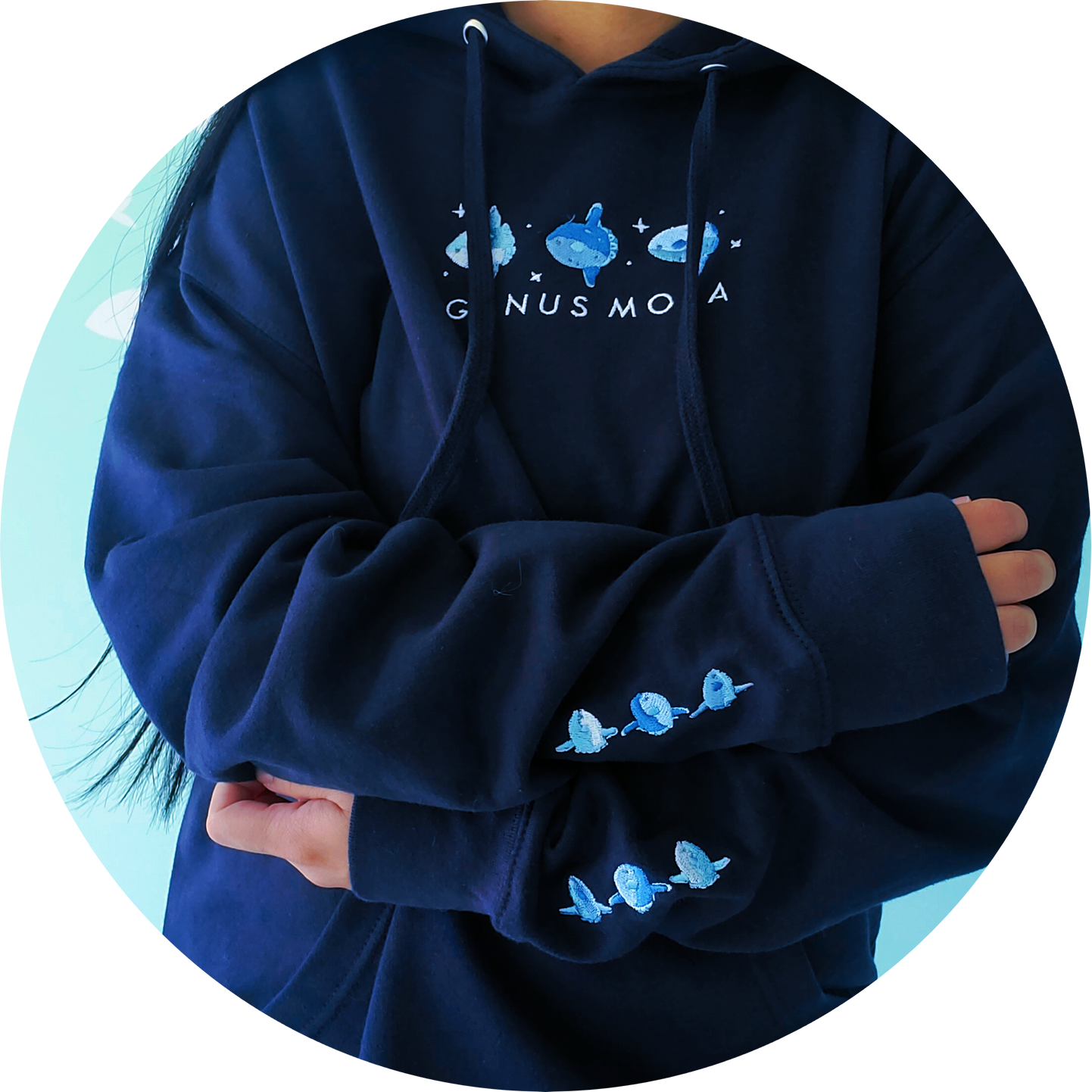 【SHALOM】Mola Bg Hoody Dress - Stripe Genus Mola (Embroidered) Hooded Pullover – Umvvelt