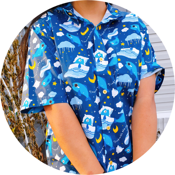 Sleeping Fishes Button-Up Shirt