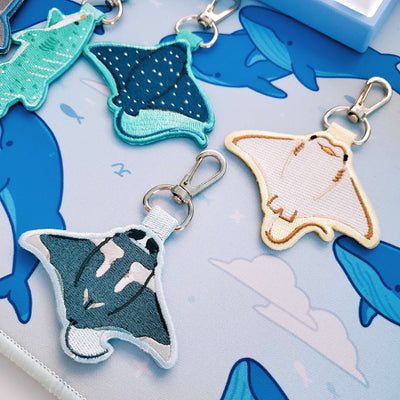 Elasmobranchs! Embroidered Keychains