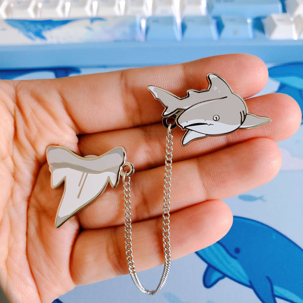 Sharks & Teeth! Collar Pin Set