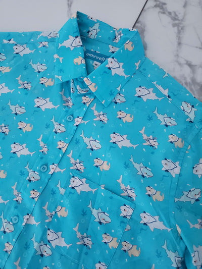 Sailor Sharks Button-Up Shirt