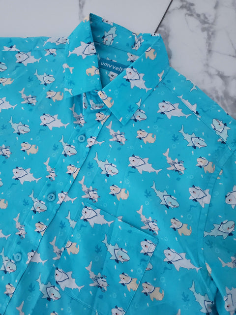 Sailor Sharks Button-Up Shirt