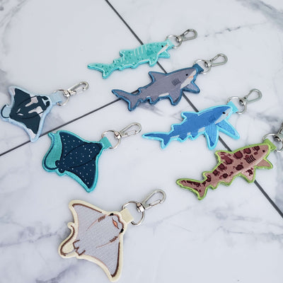 Elasmobranchs! Embroidered Keychains