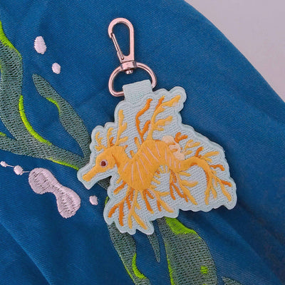 Leafy Sea Dragon Embroidered Keychain