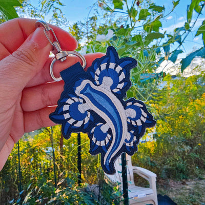 Blue Sea Slug Embroidered Keychain