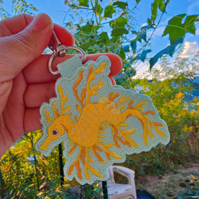 Leafy Sea Dragon Embroidered Keychain