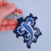 Blue Sea Slug Embroidered Keychain