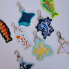 Garden Eels Embroidered Keychain