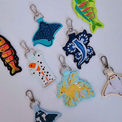 Leafy Sea Dragon Embroidered Keychain