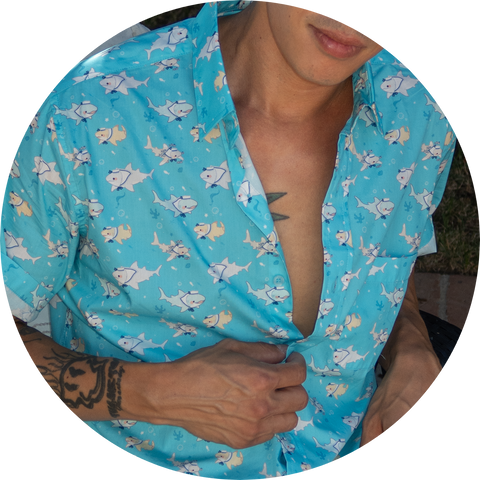 Sailor Sharks Button-Up Shirt