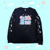 Sakura Seas Long Sleeve Black Tee