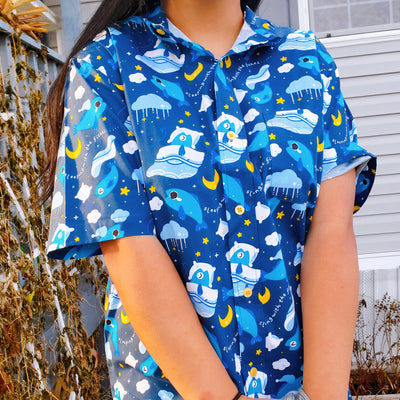 Sleeping Fishes Button-Up Shirt