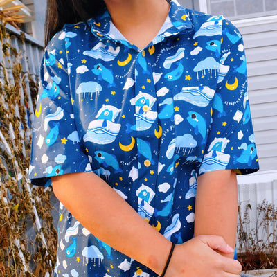 Sleeping Fishes Button-Up Shirt