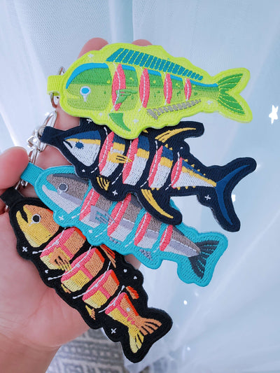 Eat Sustainably! Embroidered Keychains