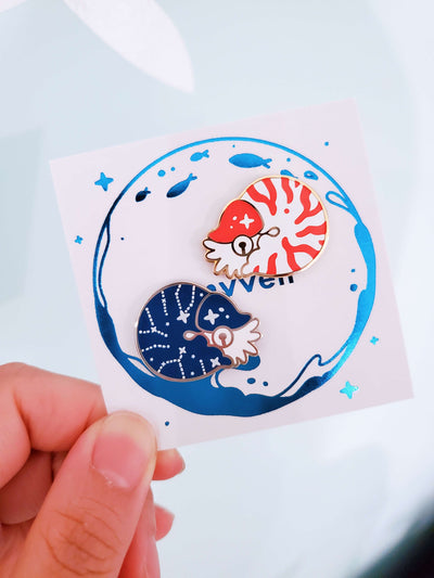 Mini Nautilus 1" Enamel Pin Set