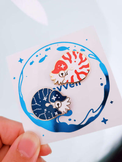 Mini Nautilus 1" Enamel Pin Set