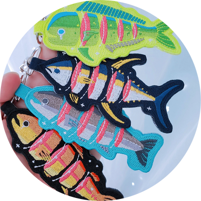 Eat Sustainably! Embroidered Keychains