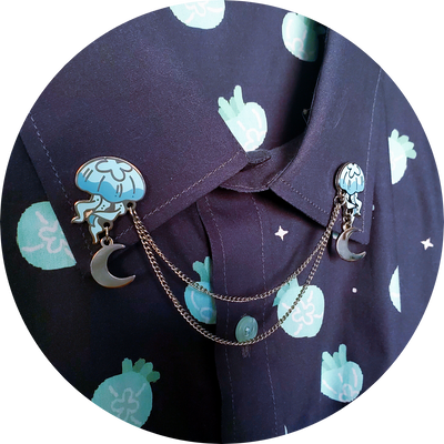 Aurelia aurita Collar Pin Set