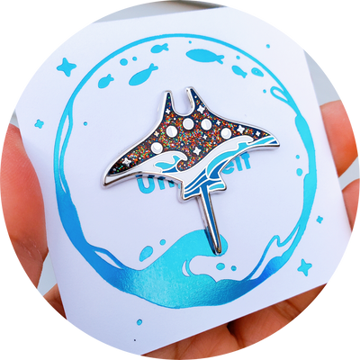 Moonlight Manta Enamel Pin