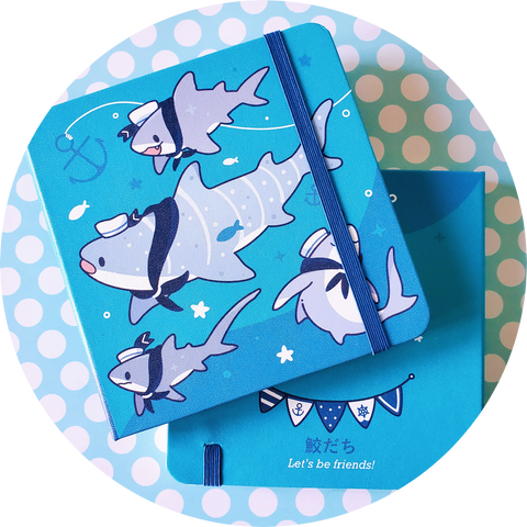 Samedachi Shark Friends! Square Blank Sketchbooks