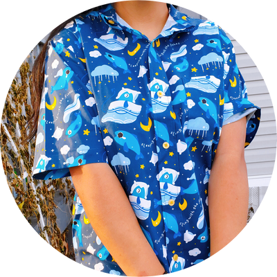 Sleeping Fishes Button-Up Shirt